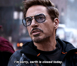 Iron-Man saying 'Earth is closed today'